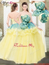 Perfect A Line Strapless Quinceanera Dresses with Bowknot and Ruffles YCQD059FOR
