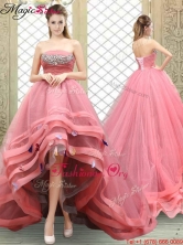 Popular Strapless High Low Beading Prom Dresses YCPD050FOR