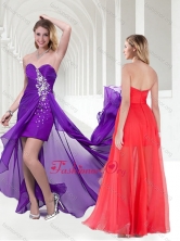 Pretty Beaded Empire Chiffon Long Prom Dress in Purple PME1869-3FOR