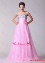 Pretty Princess Sweetheart Rose Pink Prom Dresses with Brush Train DBEE002FOR