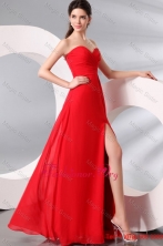 Red Sweetheat High Slit Sexy Seetheart Prom Dress with Side Zipper FFPD0322FOR