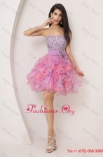 Spring Pretty Sweetheart Bowknot and Beaded Short Prom Gowns in Multi Color DBEE512FOR