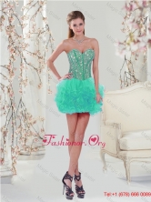 Summer Exquisite Apple Green Prom Dress with Beading and Ruffles QDDTA5002-6FOR