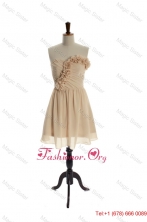 Summer Exquisite Hand Made Flowers Short Champagne Prom Dress for Homecoming DBEES027FOR
