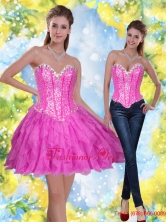 2015 Exclusive Short Beading and Ruffles Fuchsia Prom Dress SJQDDT23004-2FOR