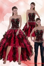 Affordable 2015 Sweetheart Multi Color Prom Dress with Beading and Ruffles XFNAO5800TZB1FOR