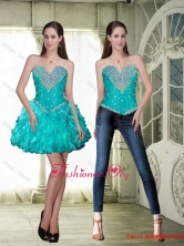 Cheap Mini Length Prom Dresses with Beading and Ruffles SJQDDT87004FOR
