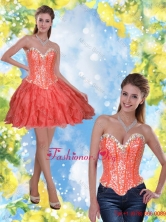 Cheap Short Beading and Ruffles Coral Red 2015 Prom Dress SJQDDT23004-3FOR