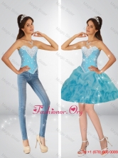 Classical Sweetheart Baby Blue Prom Dresses with Beading and Pick Ups SJQDDT81004FOR
