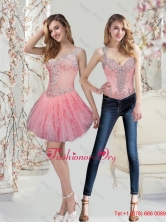 Detachable Watermelon Prom Dress with Beading and Ruffles for 2015 SJQDDT29004FOR