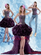 Elegant High Low Dark Purple Prom Dress with Ruffled Layers and Beading UNION19T06TZB1FOR