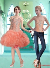 Exquisite Sweetheart Watermelon 2015 Prom Dresses with Beading and Ruffles SJQDDT69004FOR