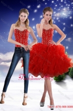 Luxurious 2015 Sweetheart Red Prom Dress with Beading and Ruffles XFNAO5793TZB1FOR