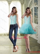Luxurious Beaded Sweetheart Prom Dress with Ruffles for Cocktail SJQDDT70004FOR