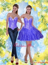 Perfect Short Beading and Ruffles Lavender Prom Dress for 2015 SJQDDT23004-1FOR