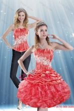 The Super Hot 2015 Strapless Appliques and Pick Ups Prom Dress in Coral Red XFNAOA43TZB1FOR