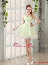 2016 Fall A Line Strapless Short Dama Dresses with Ruching BMT014C-1FOR