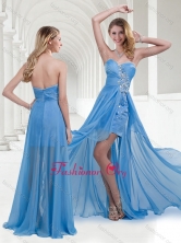 2016 Lovely Zipper Up Baby Blue Long Dama Dress with Beading PME1869-2FOR