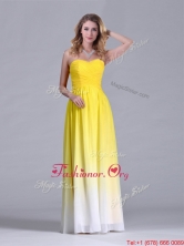 Discount Empire Sweetheart Ruched Long Dama Dress in Gradient Color THPD062FOR