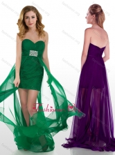 Elegant High Low Tulle Beaded Dama Dress with Brush Train PME1956FOR