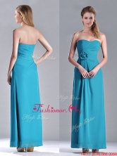 Hot Sale Ankle Length Hand Crafted Flower Prom Dress in Teal THPD049FOR