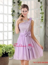 One Shoulder Lilac Dama Dress with Bowknot for 2016 Summer BMT010CFOR