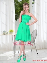 2016 A Line Strapless Turquoise Dama Dresses for Spring BMT001D-10FOR