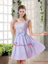 2016 Fall A Line Straps Lace Dama Dresses in Lavender BMT010B-1FOR