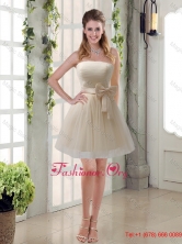 2016 Simple Ruching Strapless Princess  Dama Dress with Bowknot BMT003EFOR