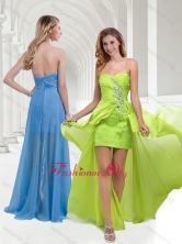 Classical Chiffon Beaded Yellow Green Long Dama Dress with Empire PME1869-4FOR