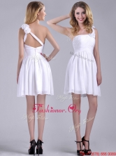 Classical Criss Cross White Dama Dress with Hand Crafted Flowers THPD134FOR