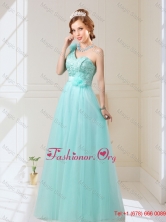 Classical Empire Lace Up Hand Made Flowers Discount Dama Dresses in Mint BMT030CFOR