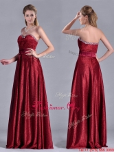 Classical Empire Sweetheart Wine Red Dama Dress with Beaded Top THPD051FOR