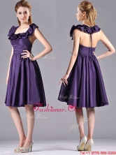 Elegant Halter Top Backless Short Dama Dress in Dark Purple THPD150FOR