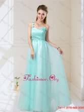 Feminine One Shoulder Floor Length Discount Dama Dresses with Appliques BMT030EFOR