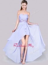 Low Price Short Inside Long Outside Lavender Dama Dress in Chiffon PME2022FOR
