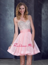 New Style Short Sweetheart Baby Pink Dama Dress with Beading PME1906-1FOR 