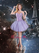 Pretty Sweetheart Mini-length Beading Dama Dresses in Lavender QDDTA93003FOR