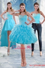 2015 Delicate Sweetheart Baby Blue Prom Gown with Appliques and Ruffles XFNAO011TZB1FOR