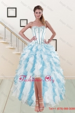 2015 Most Popular Sweetheart Prom Gown with Appliques and Ruffles XFNAO056TZBFOR