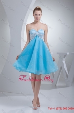 2016 Fall Cheap Sweetheart Appliqued Prom Homecoming Dress in Aqua Blue Organza WD4-433FOR