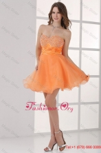 2016 Summer Orange Sweetheart Beaded Short Prom Dress FFPD0654FOR