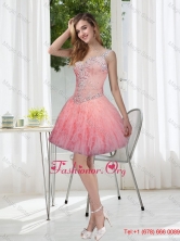 2016 Summer Pretty Exquisite Beading and Ruffles Watermelon Prom Dresses for 2016 SJQDDT29003FOR