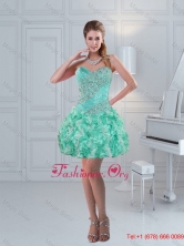 Apple Green Sweetheart Ruffled Beaded Beautiful Prom Dresses for 2016ZY791TZCFOR