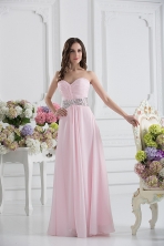 Baby Pink Sweetheart Empire Prom Dress with Ruching and Beading FVPD242FOR