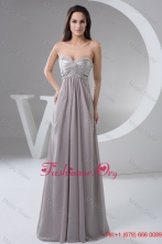 Beading and Ruches Accent Floor-length Gray Prom Evening Dress WD4-899FOR