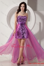 Discount Sexy Purple and Pink Column High Low Bow knot Sequins Prom Dress UNION23T60383PSFOR
