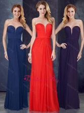 Discount Sweetheart Belted and Ruched Prom Dress in Navy Blue PME1885AFOR