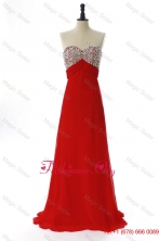 Exquisite 2016 Winter Beading Red Sexy Prom Dresses with Sweep Train DBEES240FOR