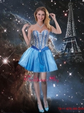 Exquisite Sweetheart Beaded Blue Prom Dresses with Mini Length QDDTA89003FOR